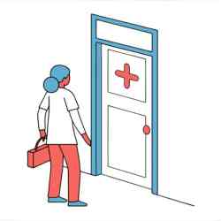 A woman stands poised in front of a door, representing a moment of choice and the potential for new experiences.
